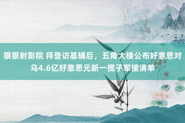 狠狠射影院 拜登访基辅后，五角大楼公布好意思对乌4.6亿好意思元新一揽子军援清单