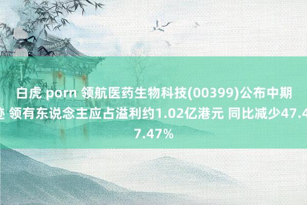 白虎 porn 领航医药生物科技(00399)公布中期事迹 领有东说念主应占溢利约1.02亿港元 同比减少47.47%